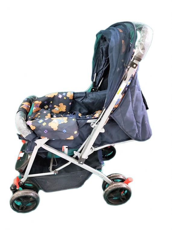 Pram Cum Stroller With Mosquito Net and Bag for Baby