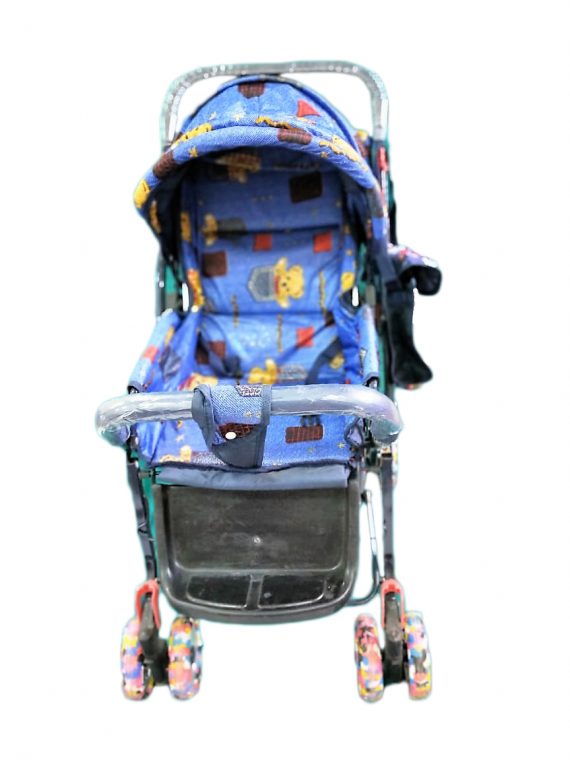 New Baby Pram Cum Stroller Blue with Bag For Kids