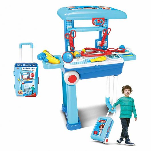 Little Doctor Set 2 in 1 with Luggage Trolley Durable Carry Case