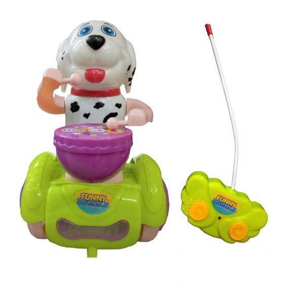 Happy Drummer Dog Musical Battery Operated Remote Controlled Beaten Drum Toy for Kids