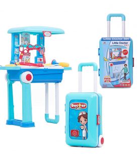 Toyoos 2 in 1 Little Doctor Play Set for Kids with Suitcase Trolley