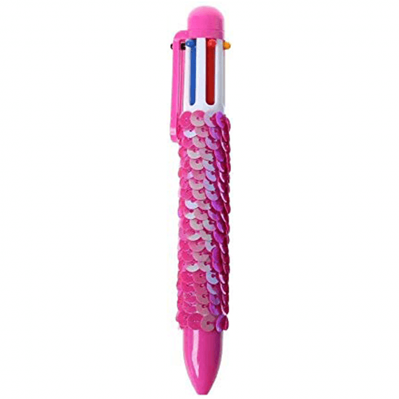 Tooyos 6-in-1 Multicolor Retractable Ballpoint Pens Colorful Sequins