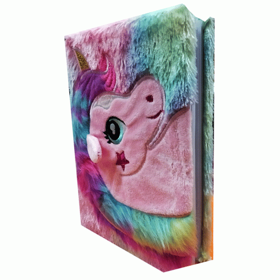 Toyoos presents Unicorn Beautiful Fur Diary Gift For Childrens