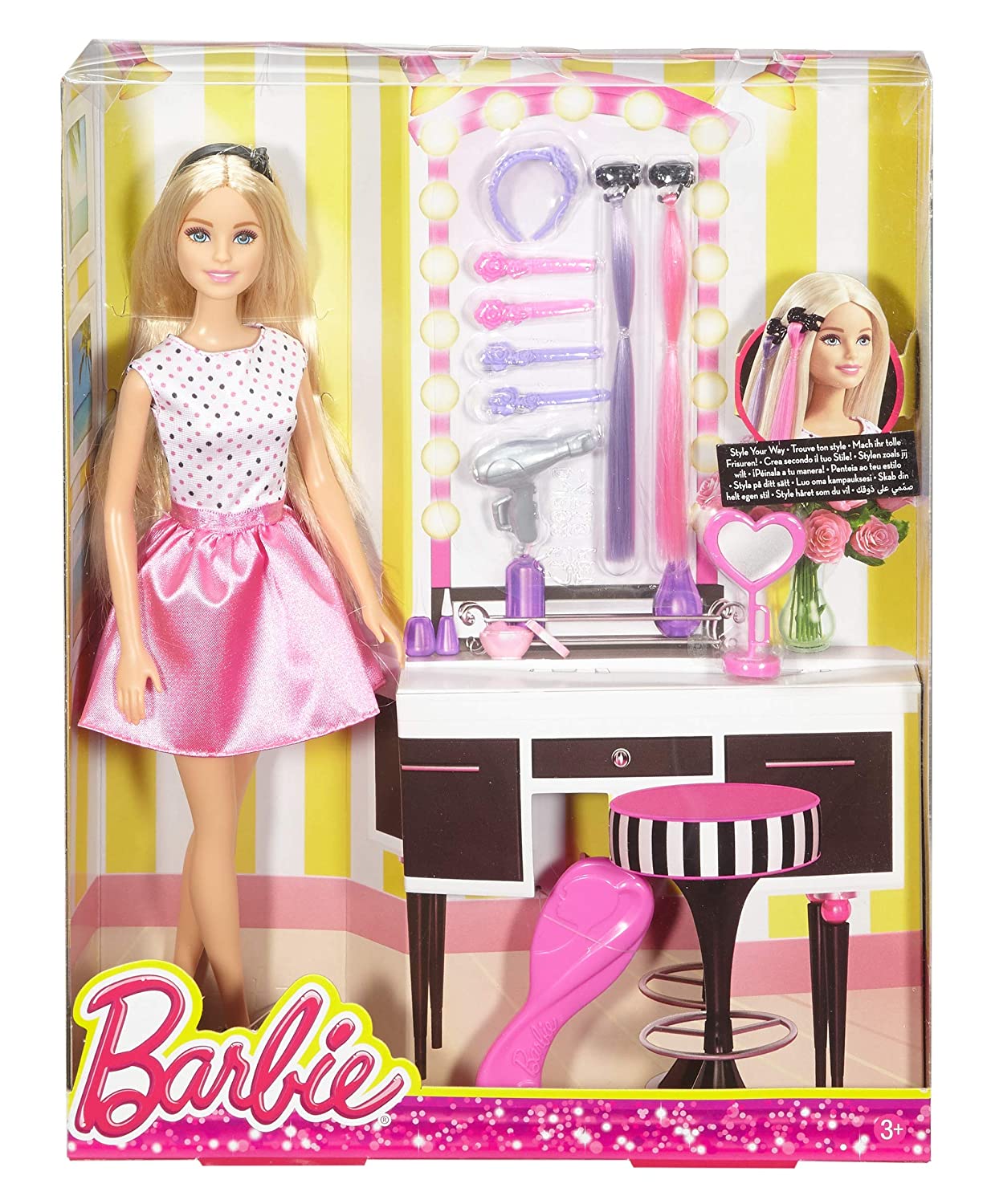 Barbie Djp Doll Playset With Hair Styling Accessories Multi Color Toyoos