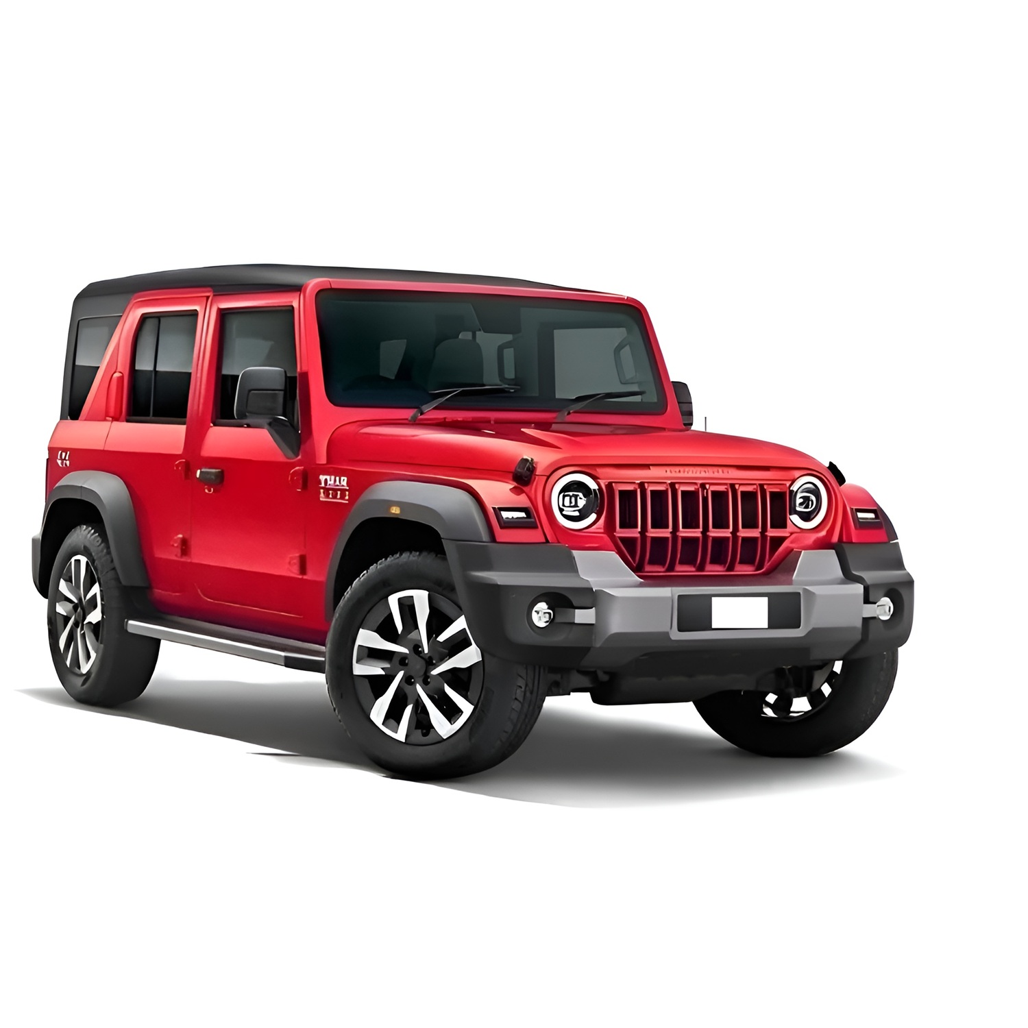 TOYOOS Big Size Thar Roxx Jeep SUV Car 1:24 Scale | Premium Alloy Die-Cast Model Car with Pullback Action, Openable Doors, LED Lights & Music | Perfect Gift for Kids & Collectors | (RED)