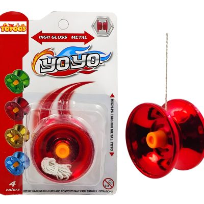Toyoos High-Speed Metal YoYo Spinner Toy | Fine Quality High Gloss Finish | 1 Meter String | 5.5 cm Diameter | Skill & Trick YoYo for Kids & Adults | Color as Per Stock