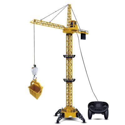 TOYOOS Big Size RC Tower Crane Toy | DIY Remote Control Construction Crane with Wired Controller | 360° Rotation & Lifting Function | Perfect Gift for Kids