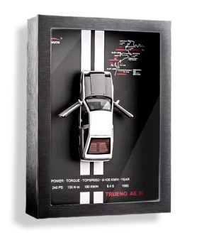 TOYOOS 3D Car Frame Wall Art with Removable Die-Cast Cars | Premium Wooden Display Frame with Pull-Back Action, LED Lights & Opening Doors | Collectible Wall Décor for Car Lovers