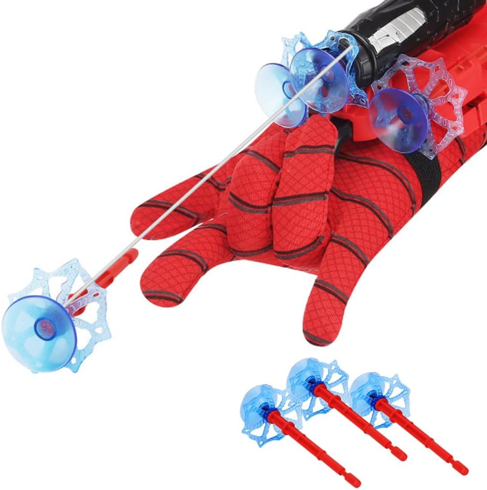 Toyoos Spider Hand Shooter Web Glove Set | Hero Launcher Wrist Toy with Sticky Wall Soft Bomb | Cosplay & Interactive Action Toy for Kids