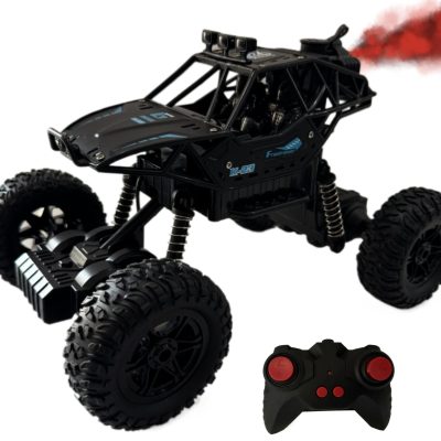 TOYOOS 1:16 Scale Big Rock Crawling RC Stunt Car Rechargeable Off-Road Monster Truck with LED Lights & Mist Spray | Long-Range Remote Control | Random Color