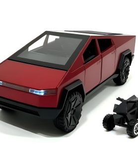 TOYOOS Cyber Truck with ATV Motorcycle 1:32 Scale Die-Cast Model | Alloy Pull-Back Toy Car with Lights & Music | Openable Doors, Bonnet & Boot | Premium Gift for Kids | Colour May Vary