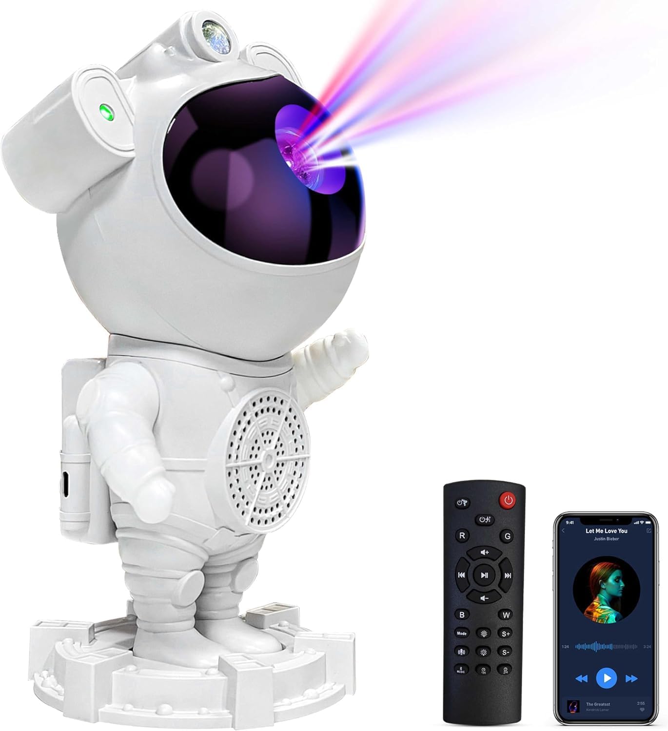 Toyoos Bluetooth Astronaut Galaxy Projector Night Light – 360° Rotating Nebula Star Lamp with Remote & Timer for Kids Bedroom & Home Décor