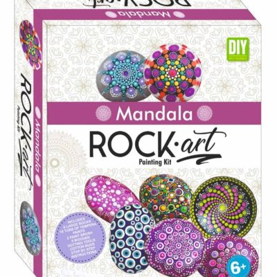 Ekta Rock Art Mandala Painting Kit for Kids & Adults | DIY Stone Painting Craft Set with Natural Rocks, Acrylic Paints & Brushes | Creative Mindfulness Activity