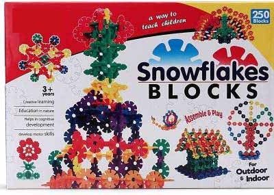 Seekho Snowflake Building Blocks Set 250 Pieces | Creative Construction Toy for Kids | DIY Interlocking Educational Building Blocks (Multicolor)
