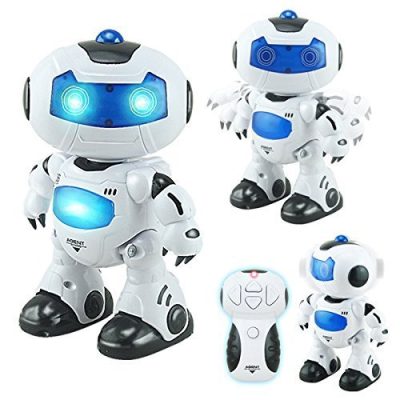 Toyoos Dancing Robot Toy with Music, LED Lights & 360° Rotation | Battery Operated Interactive Robot for Kids | Flashing Light & Dancing Action Toy