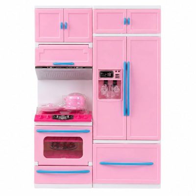 SHAKTISM Kids Kitchen Play Set Toy for Girls | Cooking Kitchen Set with Fridge, Stove, Oven/Microwave & Accessories | Pretend Cooking Role Play Toy for Boys & Girls Age 3+ (Oven Kitchen Set)