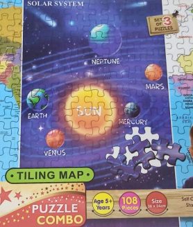 Supermarche 3in1 Combo of India MAP, World MAP, Solar System Jigsaw Puzzles for Kids | Learning Aid & Educational Toy | for Kids Age 5 and Above