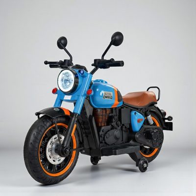 Toyoos Royal Enfield Classic 350 Ride-On Bike for Kids | 12V Battery Operated Electric Motorcycle with LED Lights, Music & Horn | Rechargeable Ride-On Toy for Ages 2–15 Years