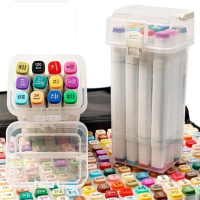 Parssufy Alcohol Markers Art Markers Set Drawing Markers Dual Tip Brush Pens&Chisel Alcohol Based Art Markers For Kids,Adults Coloring Twin Markers Set (12 Pcs Markers Set, Multicolor)