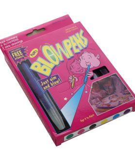 RUHI'S CREATIONS® 6 Pieces Color Spray Magic Blow Pen Set with 3 Play Drawings for Students, Kids (Washable)