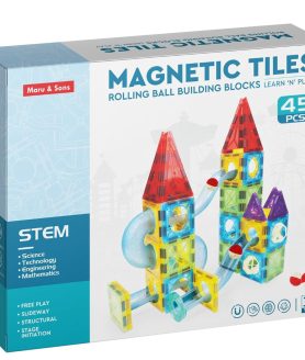 Magnetic Tiles Marble Run Building Blocks 45 Pcs | STEM Learning Toy for Kids 3+ | Builds Focus, Creativity & Screen-Free Play