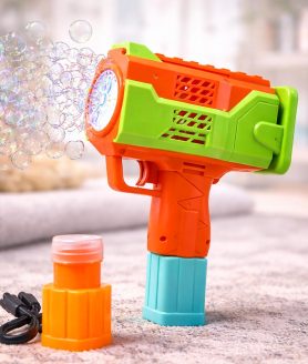 Toyshine 15 Holes Powerful Automatic Rechargeable Bubble Gun Machine with 2 Refil Bottles Bubble Blaster for Adults Kids Birthday Wedding Party
