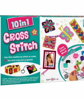 Plastic and Wool Cross Stitch Craft Kit Game (Multicolour)