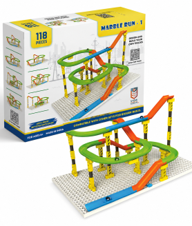 Marble Run - 1, 118 Piece Construction Set, Design and Build Your Own Tracks, Marble Run Toys for Kids