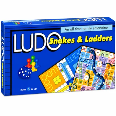 Ekta Ludo & Snakes and Ladders Board Game | 2-in-1 Classic Family Board Game | Fun Indoor Game for Kids & Adults