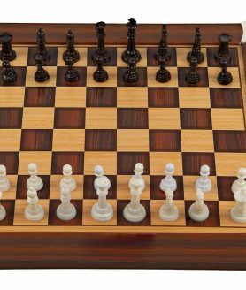 Kirat Wooden Chess & Ludo Board Game Set | 2-in-1 Classic Strategy & Family Board Game | Foldable Wooden Game Box for Kids & Adults