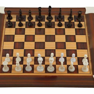 Kirat Wooden Chess & Ludo Board Game Set | 2-in-1 Classic Strategy & Family Board Game | Foldable Wooden Game Box for Kids & Adults