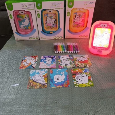 Drawing coloring pad with light.Color random only girl or boy choice possible