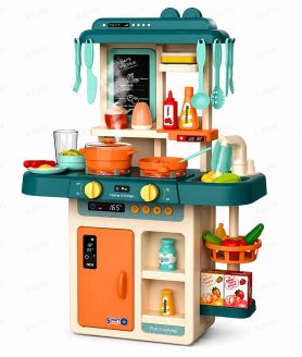 TOYOOS Kids Kitchen Play Set 42 PCS | Pretend Cooking Toy with Light & Sound