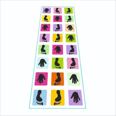 Toyoos Hopscotch Jumbo Play Mat for Kids | Indoor Outdoor Jump Game Mat with Hand & Foot Prints