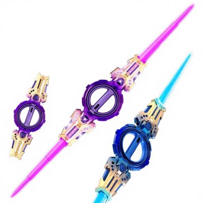 Toyoos Rotating Double-Edged Light Sword Toy for Kids | LED Flashing Extendable Sword with 360° Rotation, Sound Effects & Color Changing Lights | Sci-Fi Action Toy Gift