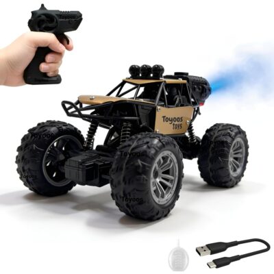 TOYOOS 1:18 Scale RC Rock Crawler Car with Dual Mist Spray, 2.4GHz Remote Control, USB-C Rechargeable
