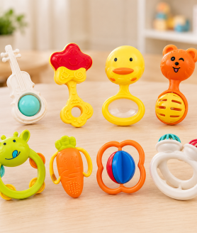 Toyoos Baby Rattle Toy Set 8 Pieces | Safe & Colorful Rattles for Infants 6M+