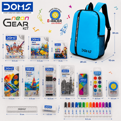 Toyoos School Backpack Combo with Stationery Kit | Kids Neon Gear Set