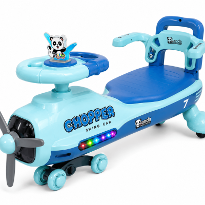 Kids Swing Car Chopper Ride On with LED Lights | No Battery Ride Toy