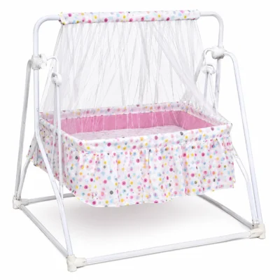 Toyoos Baby Cradle with Mosquito Net | Foldable Infant Swing Cradle for Newborn (0–12 Months)