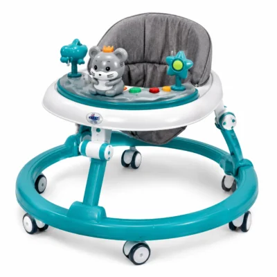 Toyoos Baby Walker with Music & Toys | Adjustable Height Infant Walker with 360° Wheels (6+ Months)