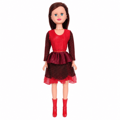 Toyoos Miss World Fashion Doll 48 cm | Stylish Red Dress Doll for Girls | Big Size Pretend Play Toy