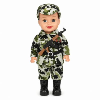 Toyoos Army Soldier Doll for Kids | 31 cm Military Dress Action Doll with Accessories | Pretend Play Toy for Boys & Girls (18+ Months)