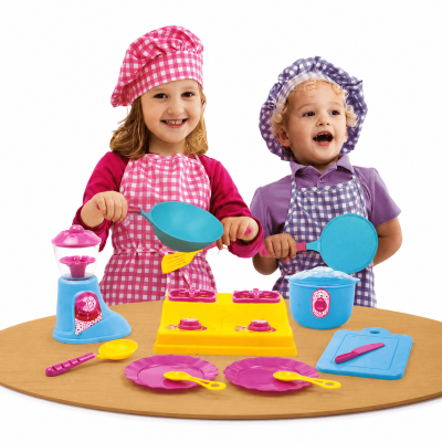 TOYOOS Kitchen Set Deluxe for Kids | 19 Piece Cooking Toy Set with Stove, Utensils & Accessories | Pretend Play Kitchen Set for Boys & Girls