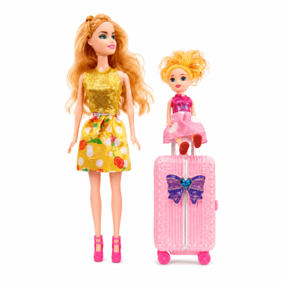 TOYOOS Fashion Doll Set with Baby Doll & Travel Suitcase | 2 Dolls with Accessories | Pretend Play Toy for Girls