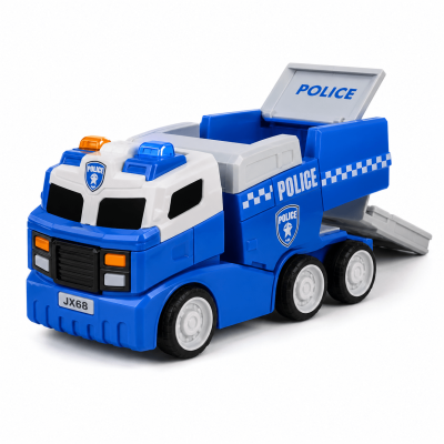 Toyoos Police Truck Toy for Kids with Light & Sound | Dump Truck with Movable Parts | Police Vehicle Toy for Toddlers 18M+ Boys & Girls