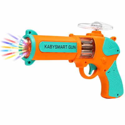 Toyoos Smart Flash Blaster Toy Gun with Flashing Lights & Sound | Rotating LED Light Toy Pistol for Kids | Musical Battery Operated Pretend Play Toy | Gift for Boys & Girls Age 4+