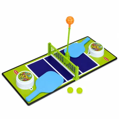Toyoos Pickle Ball Battle Tabletop Game Set | 2 Player Indoor Paddle Game with Net, Training Pole & Balls | Interactive Family Sports Game for Kids 5+