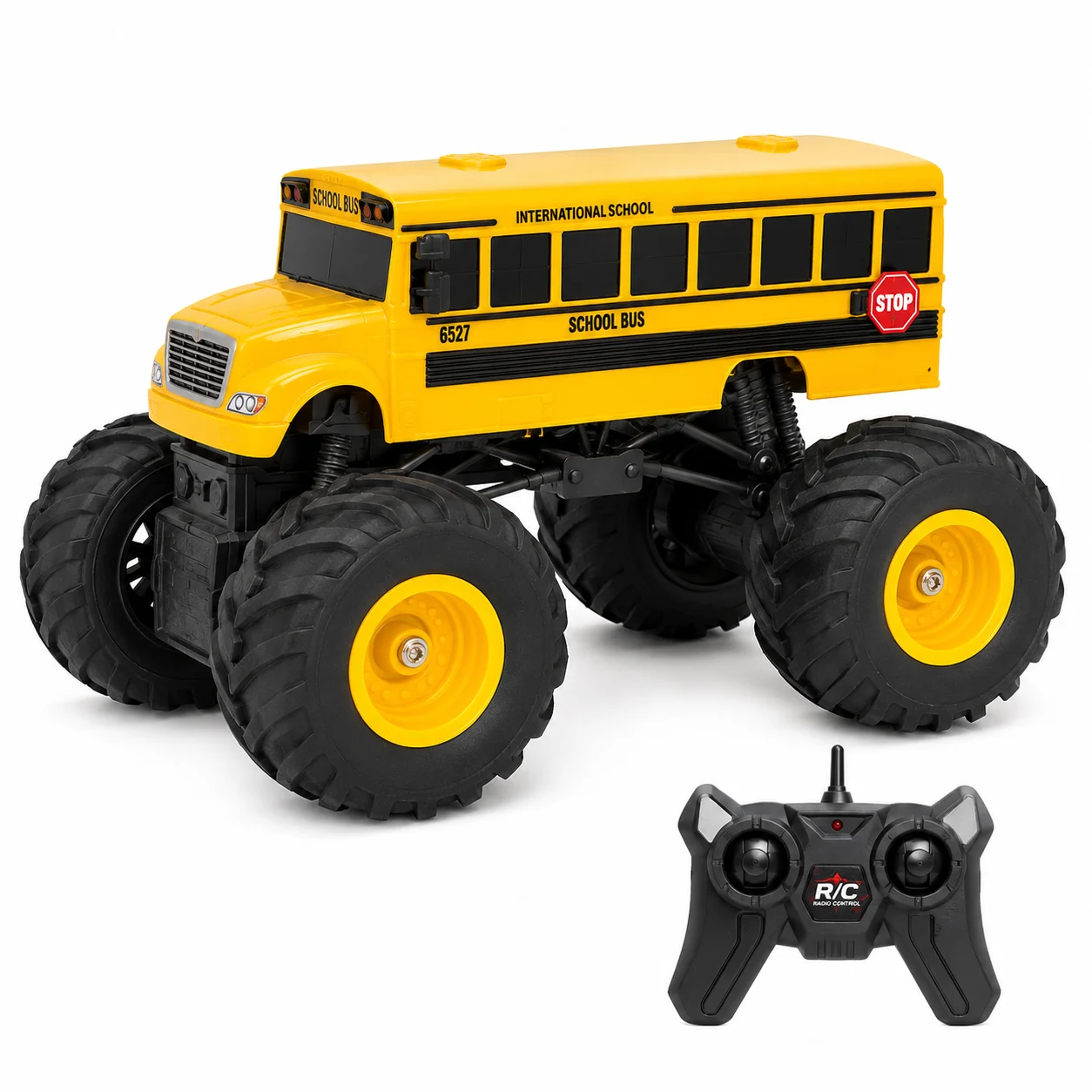 Toyoos RC Monster School Bus – LED, Sound & All-Terrain Rechargeable Truck