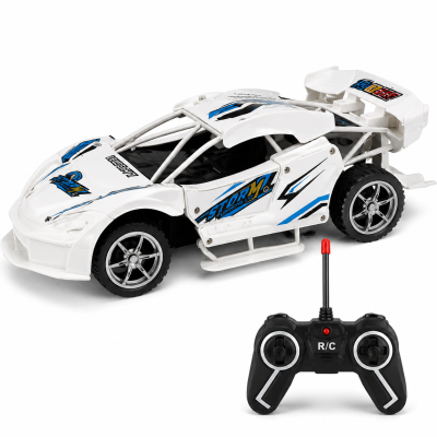 Toyoos 1:16 Metal Spray RC Racing Car for Kids | 2.4GHz Rechargeable Remote Control Car with Spray Mist, Opening Doors, LED Lights, Shock Absorbers & High-Speed Drift Toy